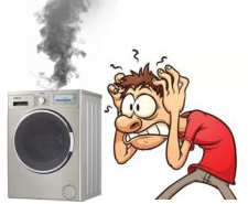 В стиральной машине произошел хлопок, пошел запах